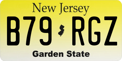 NJ license plate B79RGZ