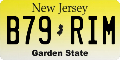 NJ license plate B79RIM
