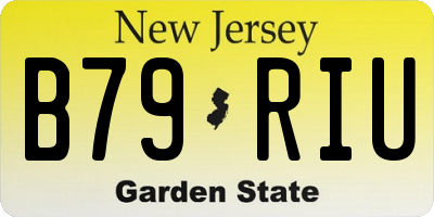 NJ license plate B79RIU