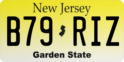 NJ license plate B79RIZ