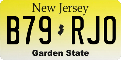 NJ license plate B79RJO