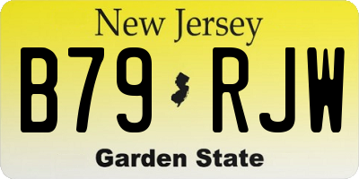 NJ license plate B79RJW
