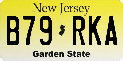 NJ license plate B79RKA