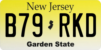 NJ license plate B79RKD
