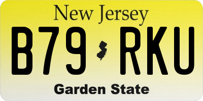 NJ license plate B79RKU