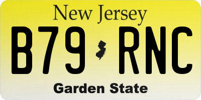 NJ license plate B79RNC