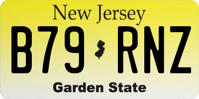 NJ license plate B79RNZ