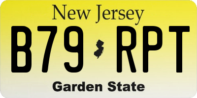 NJ license plate B79RPT