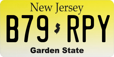 NJ license plate B79RPY