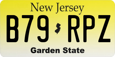 NJ license plate B79RPZ