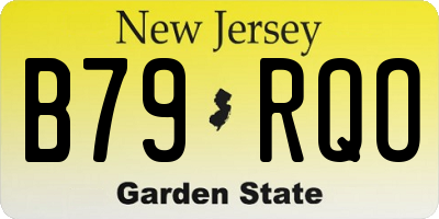 NJ license plate B79RQO