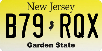NJ license plate B79RQX