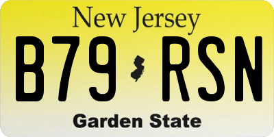NJ license plate B79RSN