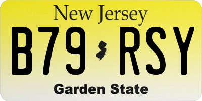NJ license plate B79RSY
