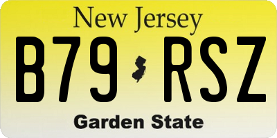 NJ license plate B79RSZ