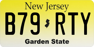 NJ license plate B79RTY