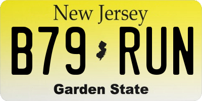 NJ license plate B79RUN