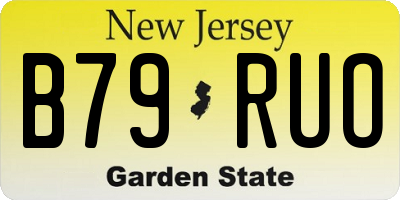 NJ license plate B79RUO