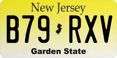 NJ license plate B79RXV