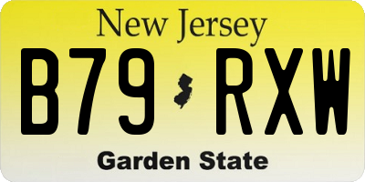 NJ license plate B79RXW