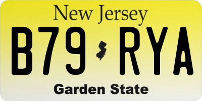 NJ license plate B79RYA