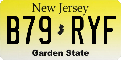 NJ license plate B79RYF