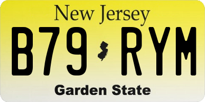 NJ license plate B79RYM