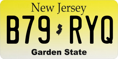 NJ license plate B79RYQ