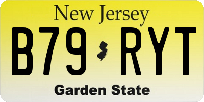 NJ license plate B79RYT