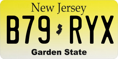 NJ license plate B79RYX