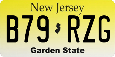 NJ license plate B79RZG