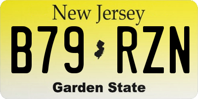 NJ license plate B79RZN