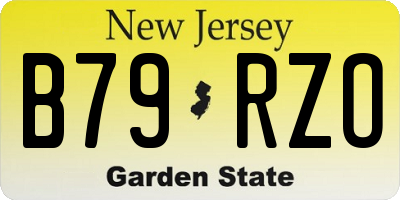 NJ license plate B79RZO