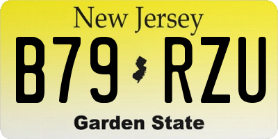NJ license plate B79RZU