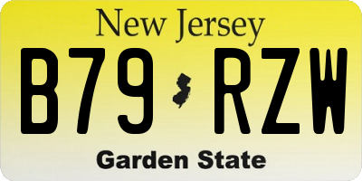 NJ license plate B79RZW