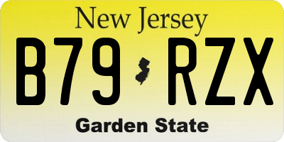 NJ license plate B79RZX