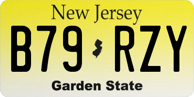 NJ license plate B79RZY
