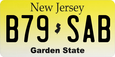 NJ license plate B79SAB