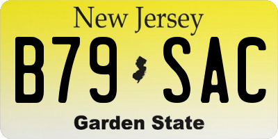 NJ license plate B79SAC