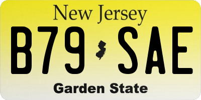 NJ license plate B79SAE