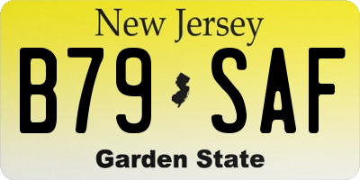 NJ license plate B79SAF