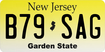NJ license plate B79SAG
