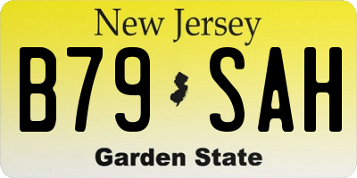 NJ license plate B79SAH