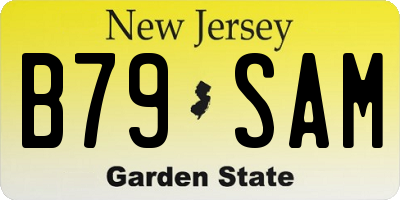 NJ license plate B79SAM