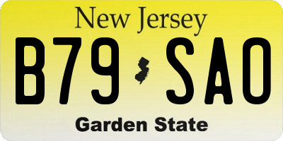 NJ license plate B79SAO