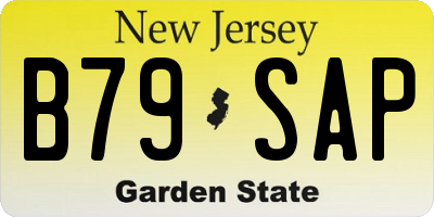 NJ license plate B79SAP