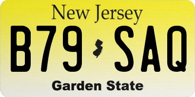 NJ license plate B79SAQ