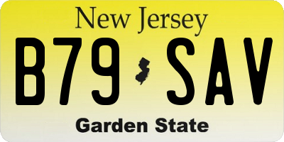 NJ license plate B79SAV