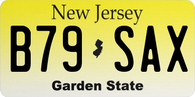 NJ license plate B79SAX