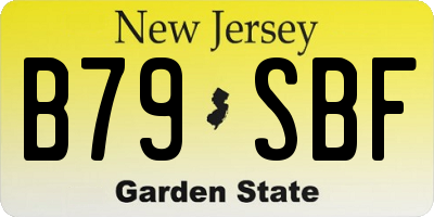 NJ license plate B79SBF
